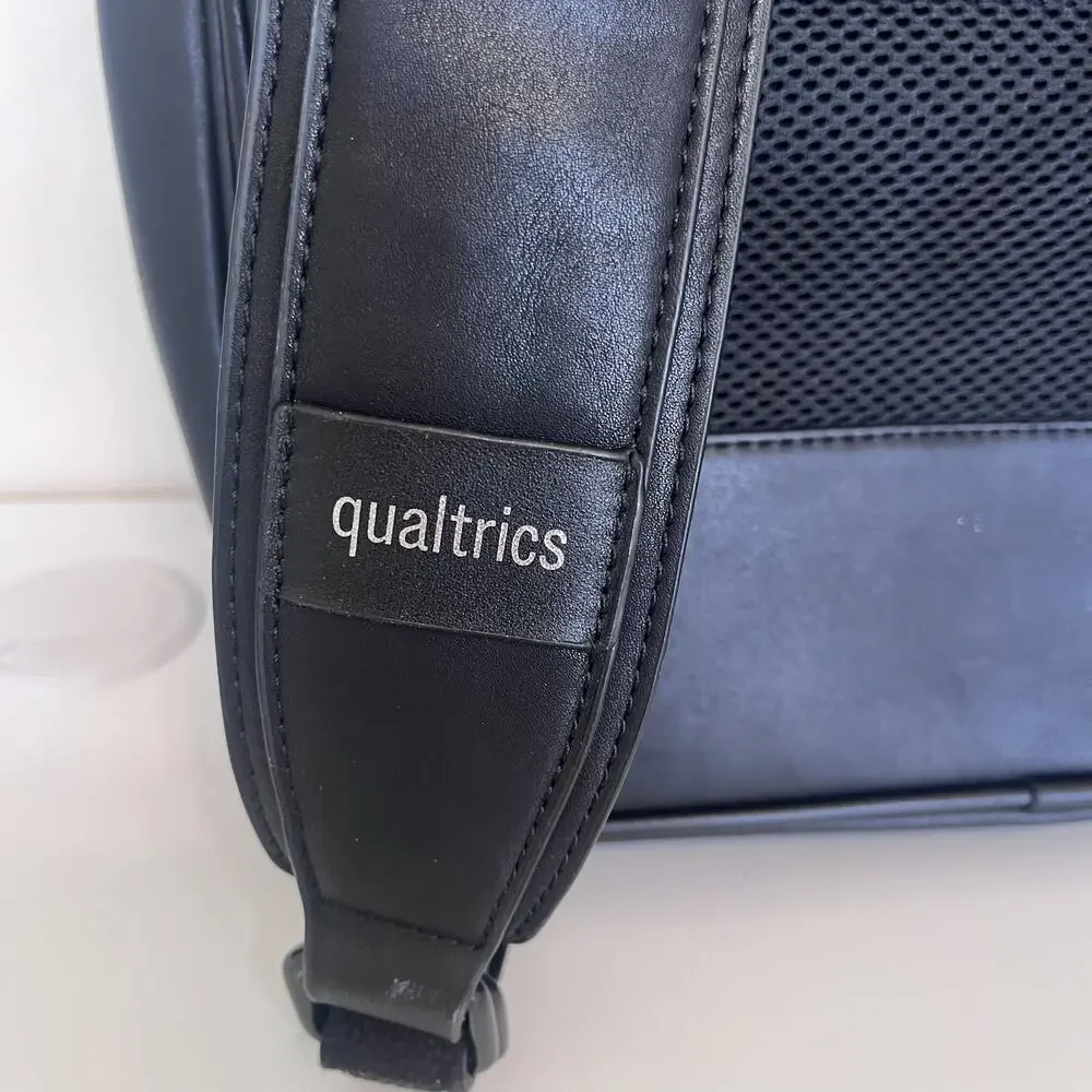 Qualtrics Waterproof Laptop Backpack Black Zip Closure‎ Pockets Travel School